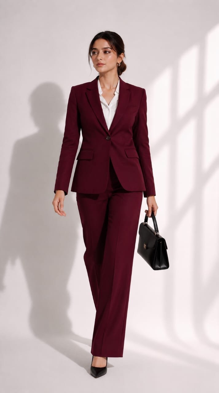 Maroon blazer and trouser